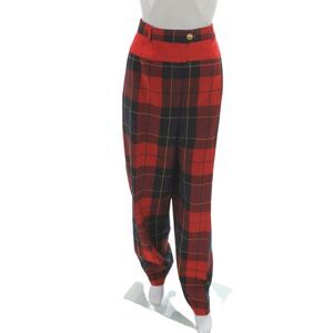 Escada Margaretha Ley Womens Multicolor Plaid Dress Pants Inseam 31 Size 44